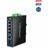 TRENDnet 6-Port Industrial 2.5G DIN-Rail Switch with 1 x 10G Port — TI-G50611