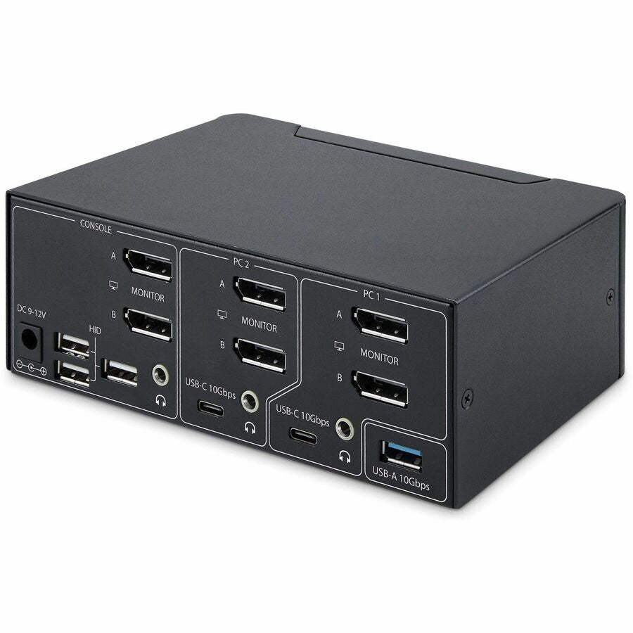StarTech.com 2-Port Dual-Monitor DisplayPort 1.4 KVM Switch, 8K 60Hz / 4K 144Hz, 2x USB 10Gbps Ports, Hotkey Switching, TAA Compliant — P2CDD143-KVM-SWITCH