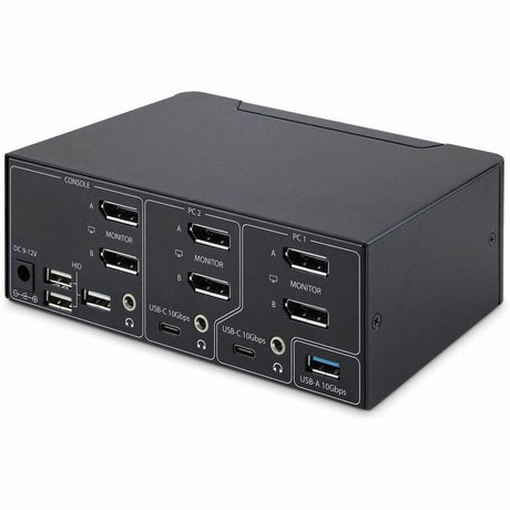 StarTech.com 2-Port Dual-Monitor DisplayPort 1.4 KVM Switch, 8K 60Hz / 4K 144Hz, 2x USB 10Gbps Ports, Hotkey Switching, TAA Compliant — P2CDD143-KVM-SWITCH