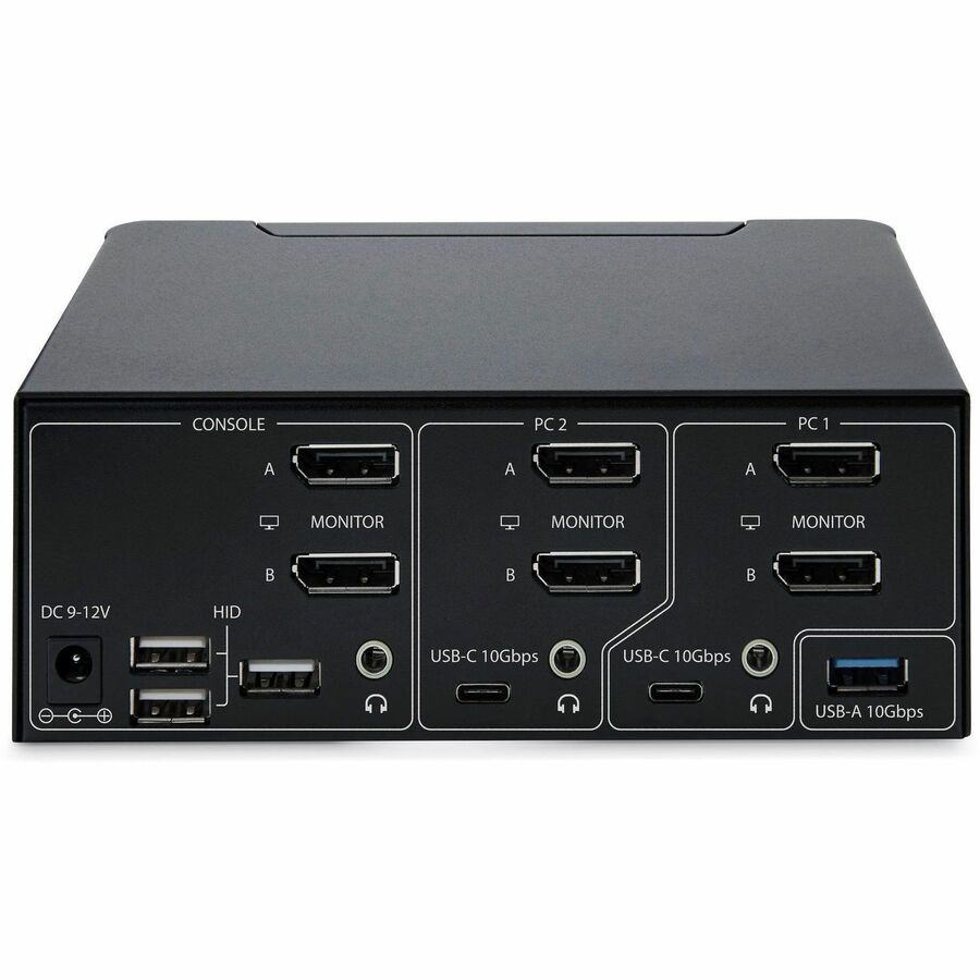 StarTech.com 2-Port Dual-Monitor DisplayPort 1.4 KVM Switch, 8K 60Hz / 4K 144Hz, 2x USB 10Gbps Ports, Hotkey Switching, TAA Compliant — P2CDD143-KVM-SWITCH