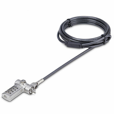 StarTech.com Universal Laptop Cable Lock 6.6ft, Serialized Combo Security Cable For Notebook, Compatible w/Noble Wedge&reg;/Nano/K-Slot — UNIVCS-LAPTOP-LOCK