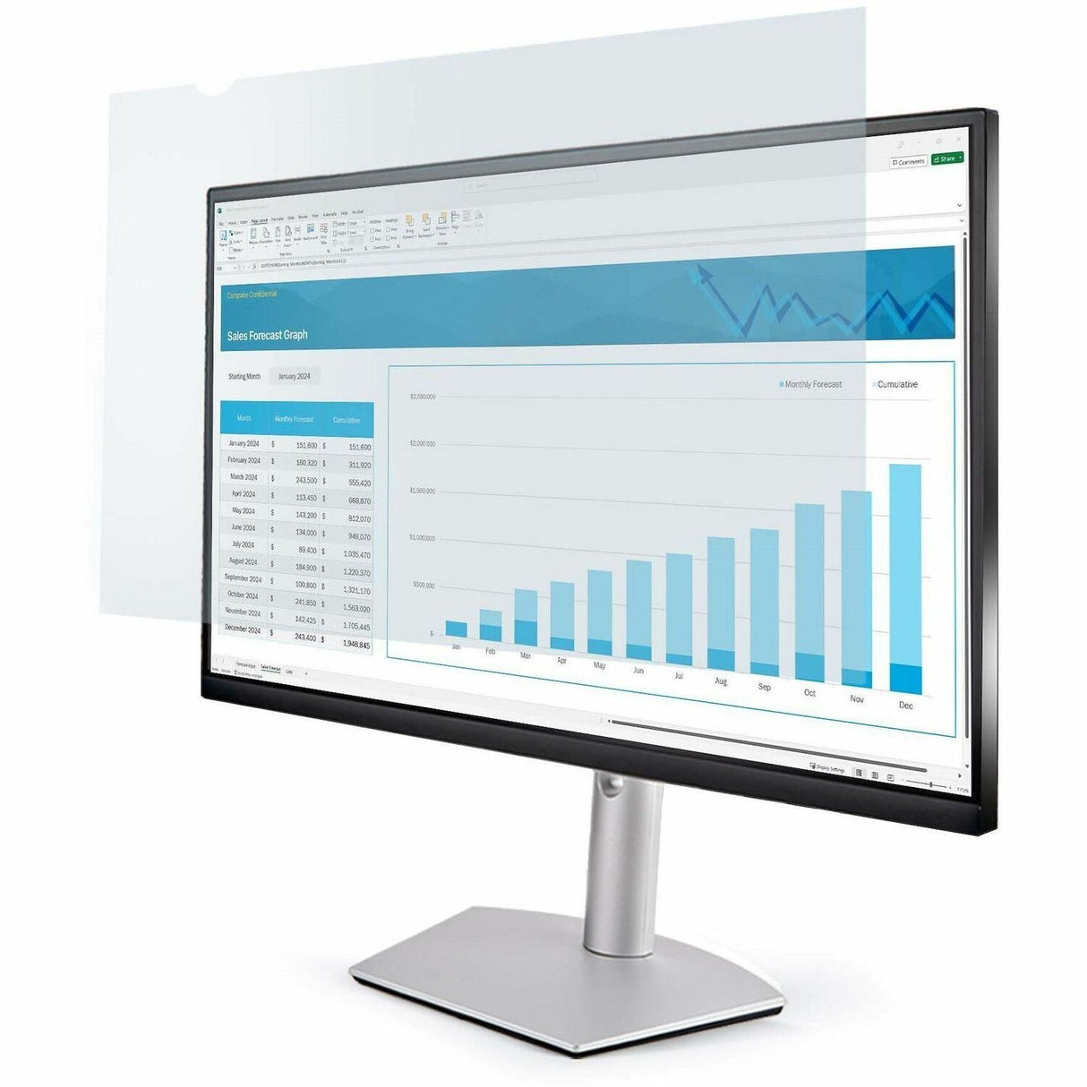 StarTech.com 24-inch 16:10 Anti-Blue Light Filter, BlueLight Screen Filter for 24in Computer Monitor, Reduces Eye Strain, TAA Compliant — 2461-ANTI-BLUE-LIGHT