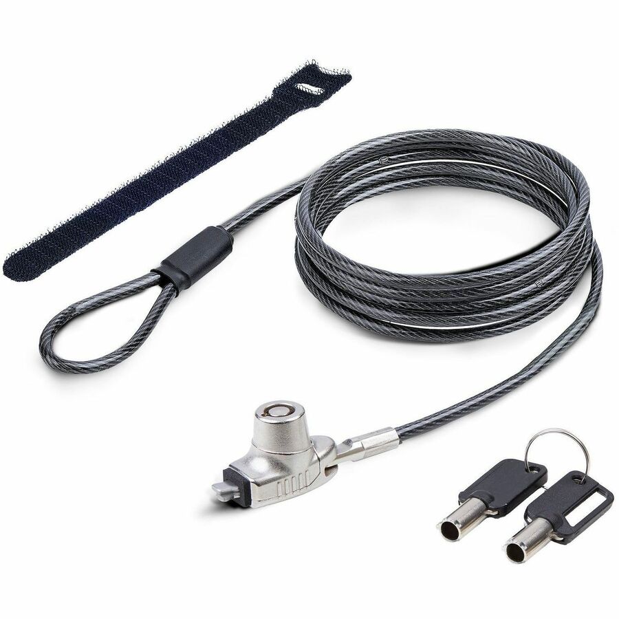 StarTech.com Slim Lock Noble Wedge&reg; Slot Compatible, 6.6ft (2m) Keyed Locking Cable, Desk Anti-Theft Security For Laptop/Notebook Computer — SNBLK-LAPTOP-LOCK