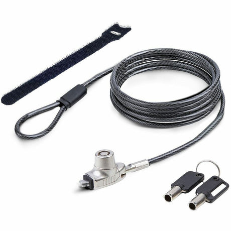StarTech.com Slim Lock Noble Wedge&reg; Slot Compatible, 6.6ft (2m) Keyed Locking Cable, Desk Anti-Theft Security For Laptop/Notebook Computer — SNBLK-LAPTOP-LOCK