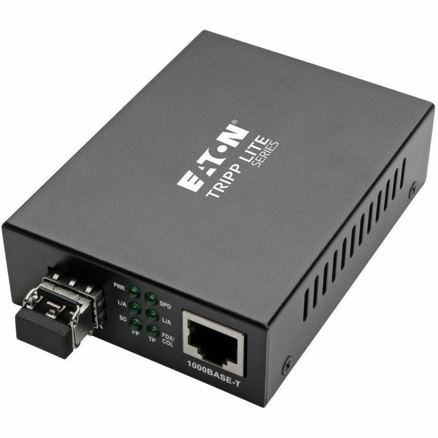 Eaton Tripp Lite Series Gigabit Multimode Fiber to Ethernet Media Converter, 10/100/1000 LC, International Power Supply, 850 nm, 550M (1804.46 ft.) — N785-INT-LC-MM