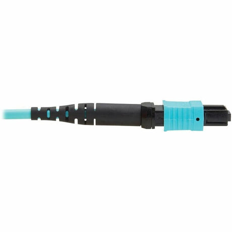 Eaton Tripp Lite Series 100G Multimode 50/125 OM4 Fiber Optic Cable (12F MPO/MPO-PC F/F), Type-B Polarity, OFNP, Aqua, 5 m (16.4 ft.), TAA — N845B-05M-12TAA