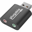 Plugable USB Audio Adapter with 3.5mm Speaker-Headphone and Microphone Jack, Add an External Stereo Sound Card to Any PC — USB-AUDIO