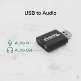 Plugable USB Audio Adapter with 3.5mm Speaker-Headphone and Microphone Jack, Add an External Stereo Sound Card to Any PC — USB-AUDIO