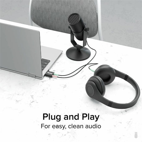 Plugable USB Audio Adapter with 3.5mm Speaker-Headphone and Microphone Jack, Add an External Stereo Sound Card to Any PC — USB-AUDIO