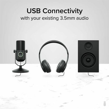 Plugable USB Audio Adapter with 3.5mm Speaker-Headphone and Microphone Jack, Add an External Stereo Sound Card to Any PC — USB-AUDIO