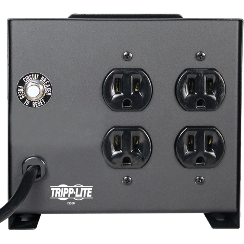 Eaton Tripp Lite Series Isolator Series 120V 500W Isolation Transformer-Based Power Conditioner, 4 Outlets, TAA — IS500