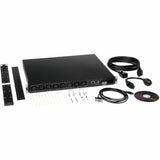 Eaton 3.7kW Single-Phase 208/230V Switched PDU - LX Platform, 8 C13 Outlets, C20 Input with L6-20P Adapter, 2.4m Cord, 1U Rack-mount, TAA — PDUMH20HVNET