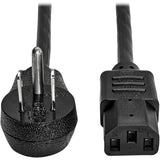 Eaton Tripp Lite Series Desktop Computer AC Power Cord, Right-Angle NEMA 5-15P to C13 - 10A, 125V, 18 AWG, 10 ft. (3.05 m), Black — P006-010-15D
