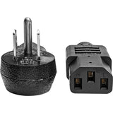 Eaton Tripp Lite Series Desktop Computer AC Power Cord, Right-Angle NEMA 5-15P to C13 - 10A, 125V, 18 AWG, 10 ft. (3.05 m), Black — P006-010-15D