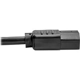 Eaton Tripp Lite Series Desktop Computer AC Power Cord, Right-Angle NEMA 5-15P to C13 - 10A, 125V, 18 AWG, 10 ft. (3.05 m), Black — P006-010-15D