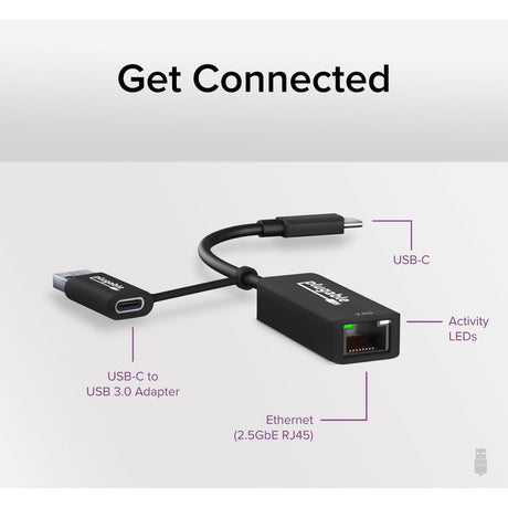 Plugable 2.5G USB C and USB to Ethernet Adapter - 2-in-1 Adapter — USBC-E2500