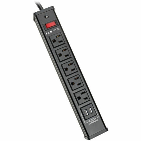 Eaton Tripp Lite Series 5-Outlet Surge Protector with 2 USB Ports (3.4A Shared) - 6 ft. (1.83 m) Cord, 450 Joules, Metal Housing — TLM526USBB