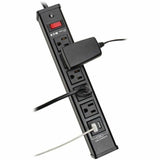 Eaton Tripp Lite Series 5-Outlet Surge Protector with 2 USB Ports (3.4A Shared) - 6 ft. (1.83 m) Cord, 450 Joules, Metal Housing — TLM526USBB