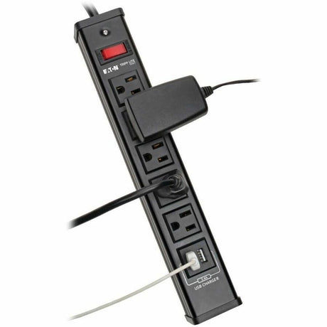 Eaton Tripp Lite Series 5-Outlet Surge Protector with 2 USB Ports (3.4A Shared) - 6 ft. (1.83 m) Cord, 450 Joules, Metal Housing — TLM526USBB