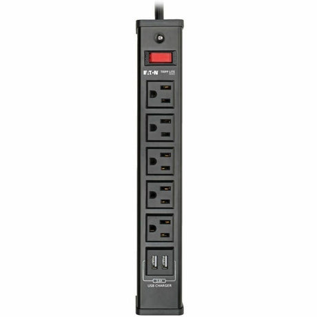 Eaton Tripp Lite Series 5-Outlet Surge Protector with 2 USB Ports (3.4A Shared) - 6 ft. (1.83 m) Cord, 450 Joules, Metal Housing — TLM526USBB