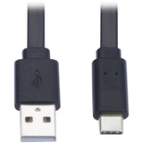 Eaton Tripp Lite Series USB-A to USB-C Flat Cable - M/M, USB 2.0, Black, 3 ft. (0.91 m) — U038-003-FL