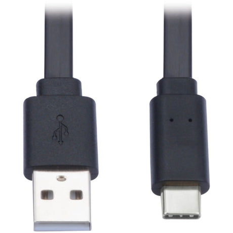 Eaton Tripp Lite Series USB-A to USB-C Flat Cable - M/M, USB 2.0, Black, 3 ft. (0.91 m) — U038-003-FL