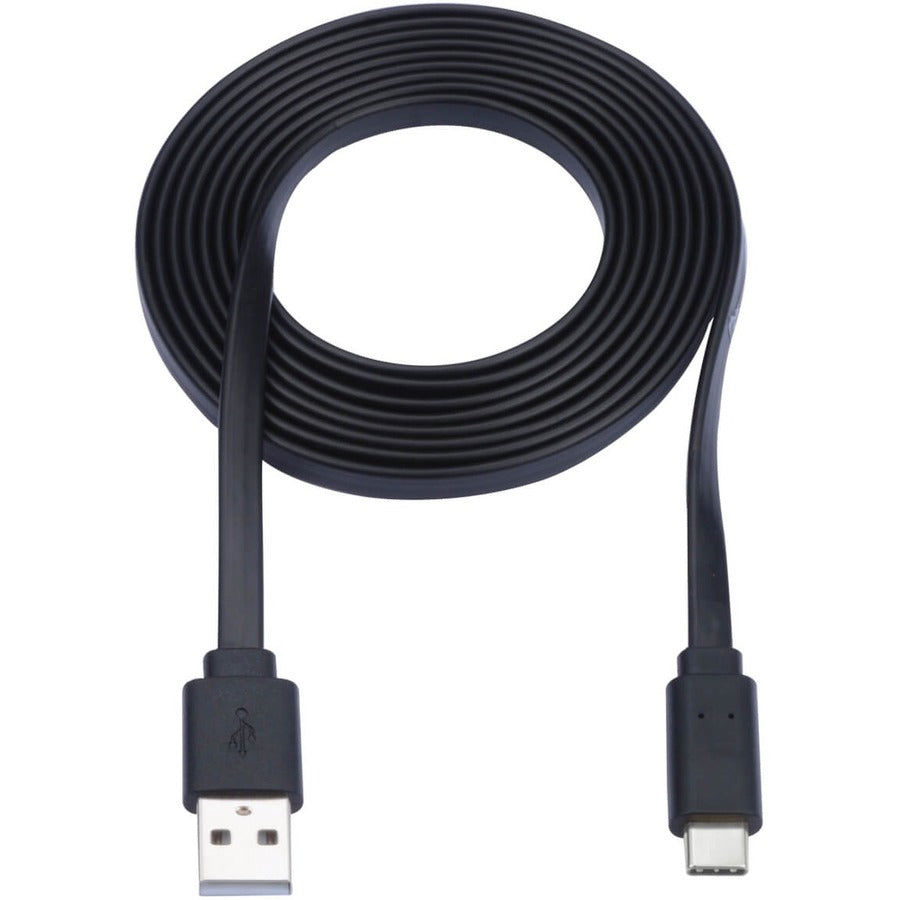 Eaton Tripp Lite Series USB-A to USB-C Flat Cable - M/M, USB 2.0, Black, 3 ft. (0.91 m) — U038-003-FL