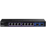 TRENDnet 10-Port Multi-Gig Web Smart Switch, TEG-3102WS, 8 x 2.5GBASE-T Ports, 2 x 10G SFP+ Slots, Ethernet Splitter, Metal Housing, NDAA & TAA Compliant, Lifetime Protection, Black — TEG-3102WS