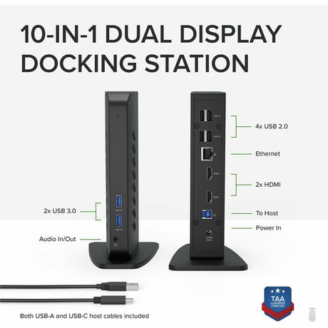 Plugable USB 3.0 and USB-C Universal Laptop Docking Station for Windows and Mac — UD-3900Z