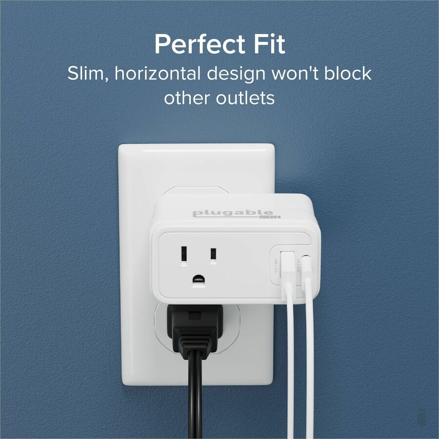 Plugable Wall Outlet Extender with 1x USB-C and 1x USB, 32W USB C Charger Block — PS1-CA1