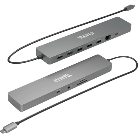 Plugable 11-in-1 USB-C Hub 100W USB-C Pass-through, Laptop Docking Station Dual Monitor with 4K 60Hz HDMI — USBC-11IN1E