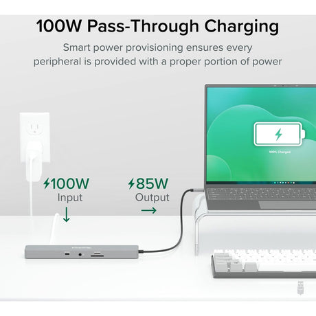 Plugable 11-in-1 USB-C Hub 100W USB-C Pass-through, Laptop Docking Station Dual Monitor with 4K 60Hz HDMI — USBC-11IN1E