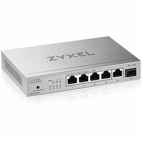 Zyxel 8-Port 2.5Gb MultiGig Ethernet Unmanaged Switch | 5 x 100/1G/2.5G Ports + 1 x 10G SFP+ | Plug & Play | Metal Housing | Desktop or Wall-Mount | Ethernet Splitter | Lifetime Warranty | XMG-105 — XMG105