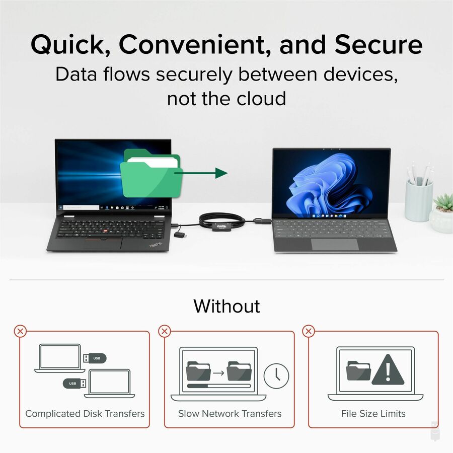 Plugable USB Data Transfer Cable PC to PC, Compatible with Windows USB C and USB 3.0 — USBC-TRAN