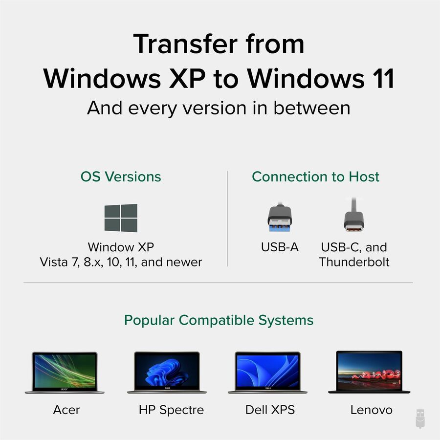 Plugable USB Data Transfer Cable PC to PC, Compatible with Windows USB C and USB 3.0 — USBC-TRAN