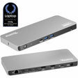 Plugable USB C Docking Station 5 Monitors, 140W DisplayLink Dock Connects up to Five 4K Displays for MacBook Windows Thunderbolt 4 Laptops — UD-7400PD