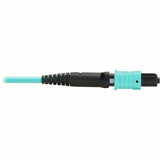 Eaton Tripp Lite Series 40/100/400G Multimode 50/125 OM3 Fiber Optic Cable (8F MPO/MPO-PC F/F), Type-A Polarity, OFNP, Aqua, 20 m (65.6 ft.) — N844A-20M-8-P