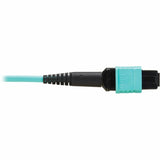 Eaton Tripp Lite Series 40/100/400G Multimode 50/125 OM3 Fiber Optic Cable (8F MPO/MPO-PC F/F), Type-A Polarity, OFNP, Aqua, 20 m (65.6 ft.) — N844A-20M-8-P