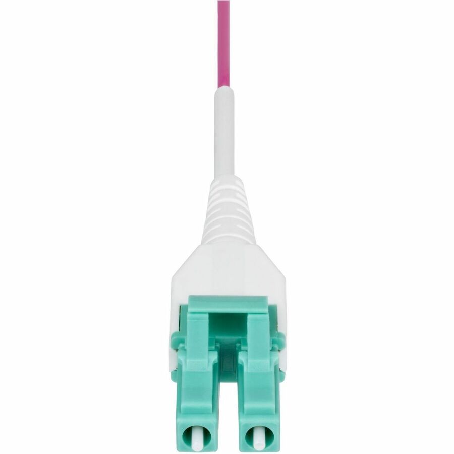 StarTech.com 30m (98ft) LC to LC (UPC) OM4 Multimode Fiber Optic Cable, Erika Violet, 50/125, 100G, Uniboot Fiber Jumper Cord, OFNR Riser — OM4RLCLC30M