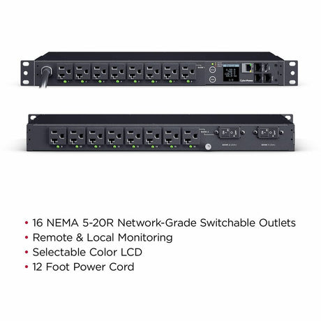 CyberPower PDU41023 Single Phase 100 - 120 VAC 30A Switched PDU — PDU41023