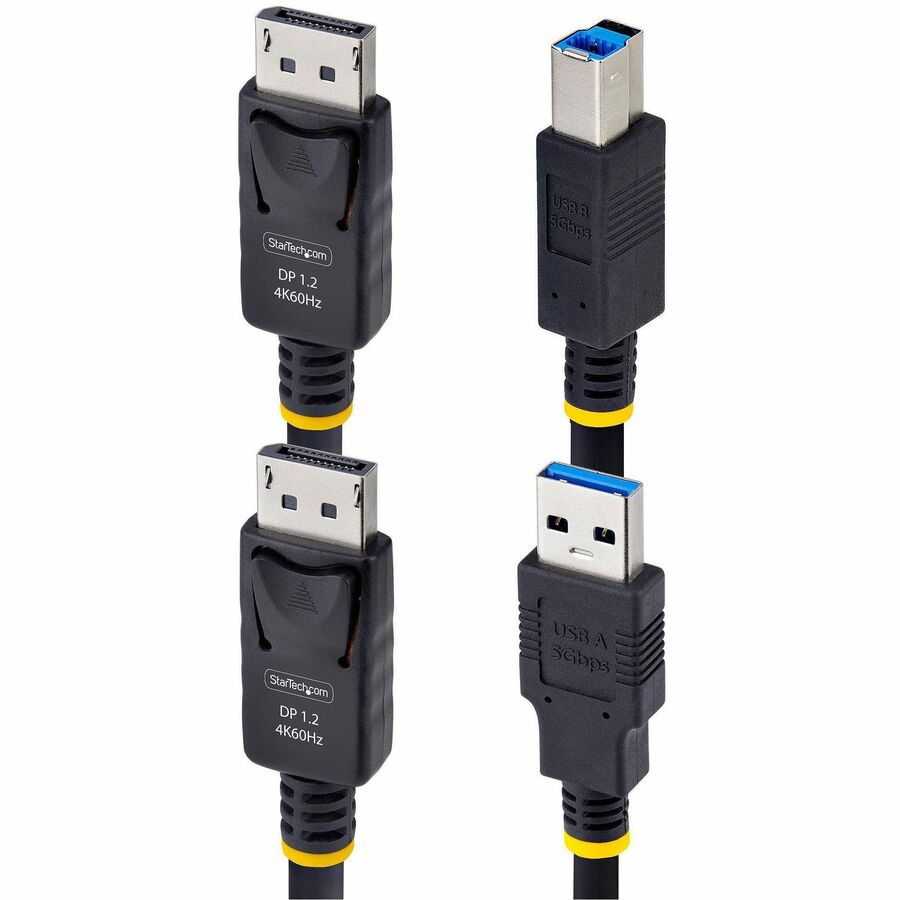 StarTech.com 10ft (3m) DisplayPort and USB 5Gbps KVM Cable, 4K 60Hz, Universally Compatible DP 1.2/USB 3.0 Combo Cable for KVM Switches — DU12210-KVM-CABLE
