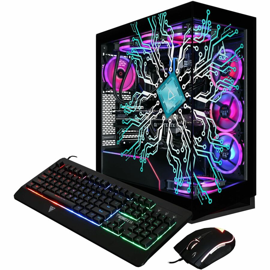 CLX Horus Gaming Desktop Computer - Intel Core Ultra 9 285K - 64 GB - 6 TB HDD - 2 TB SSD - Mid-tower - Black — TGMHORRTU5207BX