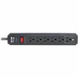 Eaton Tripp Lite Series Protect It! 6-Outlet Surge Protector - 5-15R Outlets, 1500 Joules, 25 ft. (7.6 m) Braided Cord, Black — TLP625DB