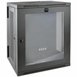 Eaton Tripp Lite Series SmartRack 15U Low-Profile Switch-Depth Wall-Mount Half-Height Rack Enclosure, Clear Acrylic Window, Hinged Back — SRW15USG