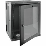 Eaton Tripp Lite Series SmartRack 15U Low-Profile Switch-Depth Wall-Mount Half-Height Rack Enclosure, Clear Acrylic Window, Hinged Back — SRW15USG