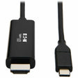 Eaton Tripp Lite Series USB-C to HDMI Adapter Cable (M/M), 4K 60 Hz, 4:4:4, Thunderbolt 3 Compatible, Black, 6 ft. (1.8 m) — U444-006-H4K6BE