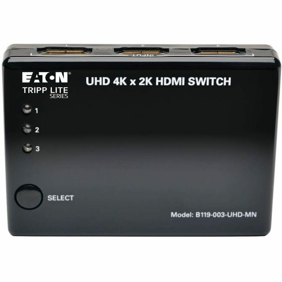 Eaton Tripp Lite Series 3-Port HDMI Mini Switch with Remote Control - 4K (HDMI F/3xF), 3D, HDCP 1.4, EDID — B119-003-UHD-MN