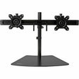 StarTech.com Dual Monitor Stand, Horizontal, For up to 24" (17.6lb/8kg) VESA Monitors, Black, Adjustable Monitor Stand, Steel & Aluminum — ARMBARDUO