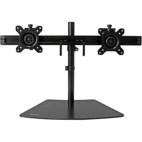 StarTech.com Dual Monitor Stand, Horizontal, For up to 24" (17.6lb/8kg) VESA Monitors, Black, Adjustable Monitor Stand, Steel & Aluminum — ARMBARDUO