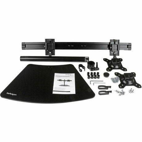 StarTech.com Dual Monitor Stand, Horizontal, For up to 24" (17.6lb/8kg) VESA Monitors, Black, Adjustable Monitor Stand, Steel & Aluminum — ARMBARDUO